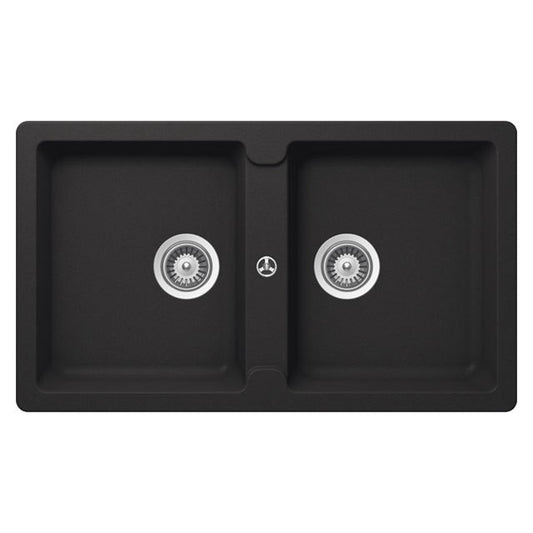 GLEM GAS LS286A | LAVELLI UNIGRANIT - ANTIBATTERICO NATURALE | 86 | ANTRACITE | 2 vasche - pilette 3