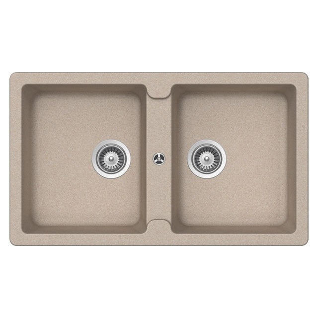 GLEM GAS LS286S | LAVELLI UNIGRANIT - ANTIBATTERICO NATURALE | 86 | SABBIA | 2 vasche - pilette 3'1/