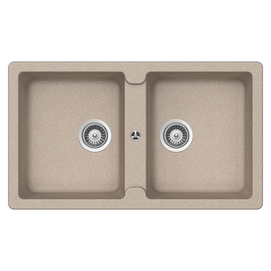 GLEM GAS LS286S | LAVELLI UNIGRANIT - ANTIBATTERICO NATURALE | 86 | SABBIA | 2 vasche - pilette 3'1/