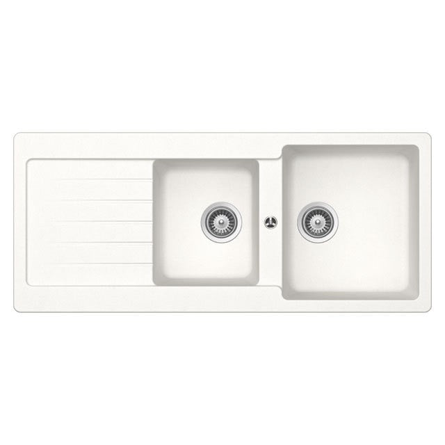 GLEM GAS LS2G16WH | LAVELLI UNIGRANIT - ANTIBATTERICO NATURALE | 116 | BIANCO | 2 vasche + gocciolat