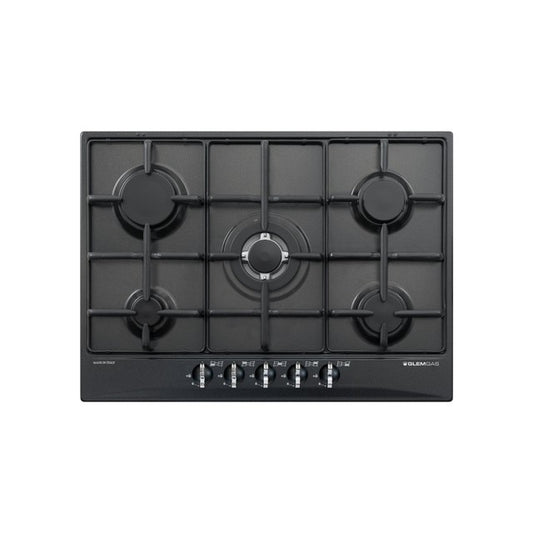 GLEM GAS GT755AC | PIANI COTTURA  A GAS | 70 | ANTRACITE (con finiture cromate) | 4 f.gas + 1 tripla