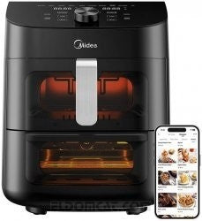 MIDEA PED MAD1100DADK | CUCINA | COTTURA CIBI | FRIGGITRICI | FRIGGITRICE AD ARIA 1700W 2ZONE 6+5LT 