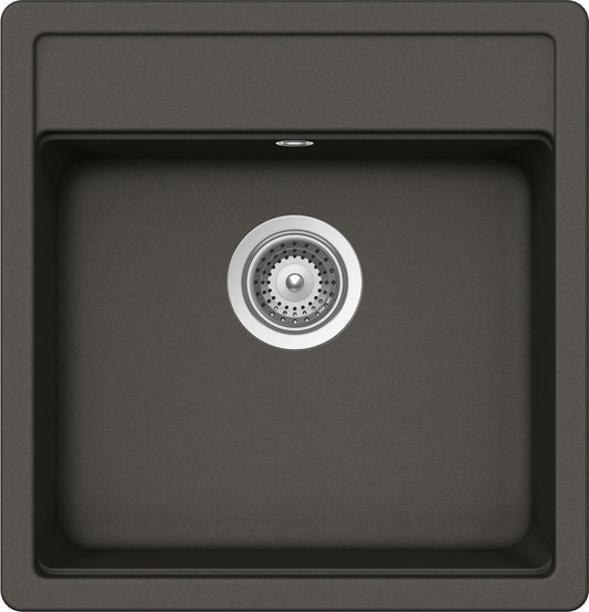 Schock NEMN100S43 | 1 VASCA - BINARIO INTEGRATO PER ACCESSORI | Cristalite | 490x510 | ASPHALT | Bas