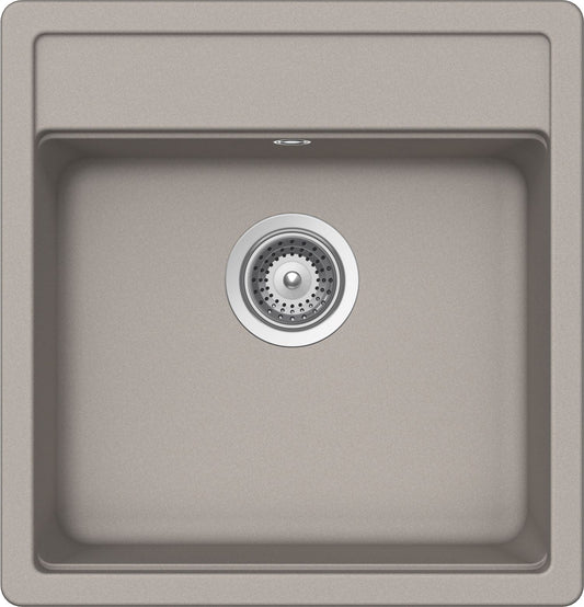 Schock NEMN100S42 | 1 VASCA - BINARIO INTEGRATO PER ACCESSORI | Cristalite | 490x510 | GRIGIO TORTOR
