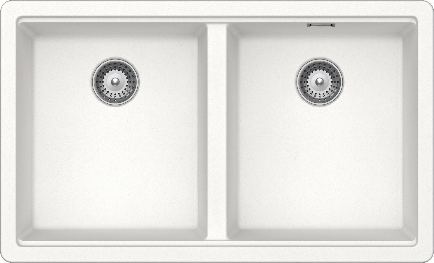 Schock BYKN200U01 | 2 VASCHE - BINARIO INTEGRATO PER ACCESSORI | Cristalite | 694X400 | BIANCO ASSOL