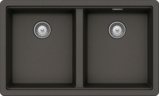 Schock BYKN200U43 | 2 VASCHE - BINARIO INTEGRATO PER ACCESSORI | Cristalite | 694X400 | ASPHALT | Ba