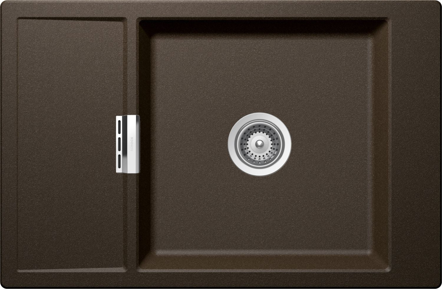 Schock MOND100XSA87 | 1 VASCA + GOCCIOLATOIO - BANCO RUBINETTERIA LATERALE REVERSIBILE - PUNTA A TAZ