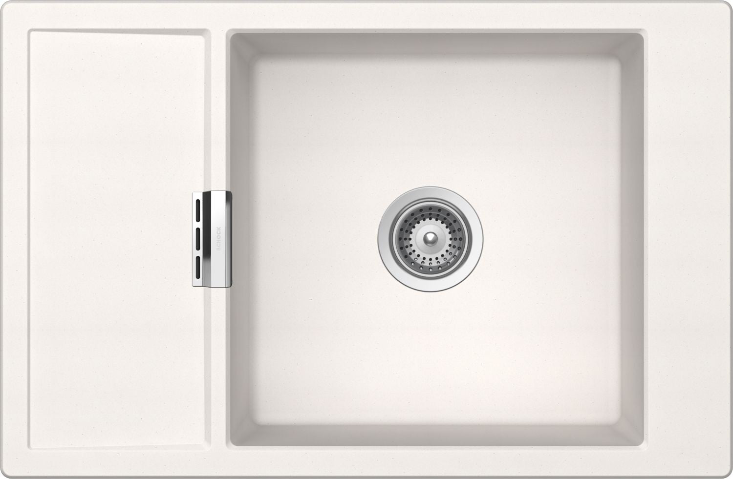 Schock MOND100XSA99 | 1 VASCA + GOCCIOLATOIO - BANCO RUBINETTERIA LATERALE REVERSIBILE - PUNTA A TAZ