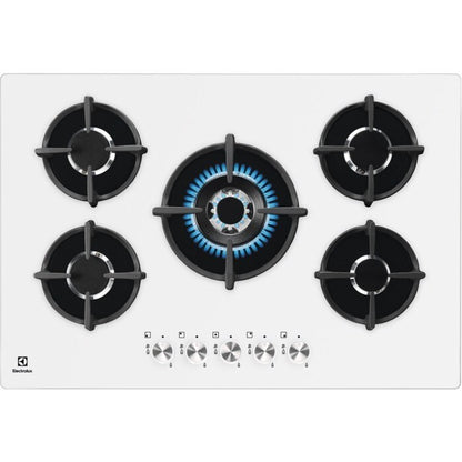 Electrolux BI   KGG7537W   | 75 cm - Nuova estetica Gas on Glass - 5 fuochi - Bruciatori ad alta eff
