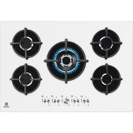 Electrolux BI   KGG7537W   | 75 cm - Nuova estetica Gas on Glass - 5 fuochi - Bruciatori ad alta eff