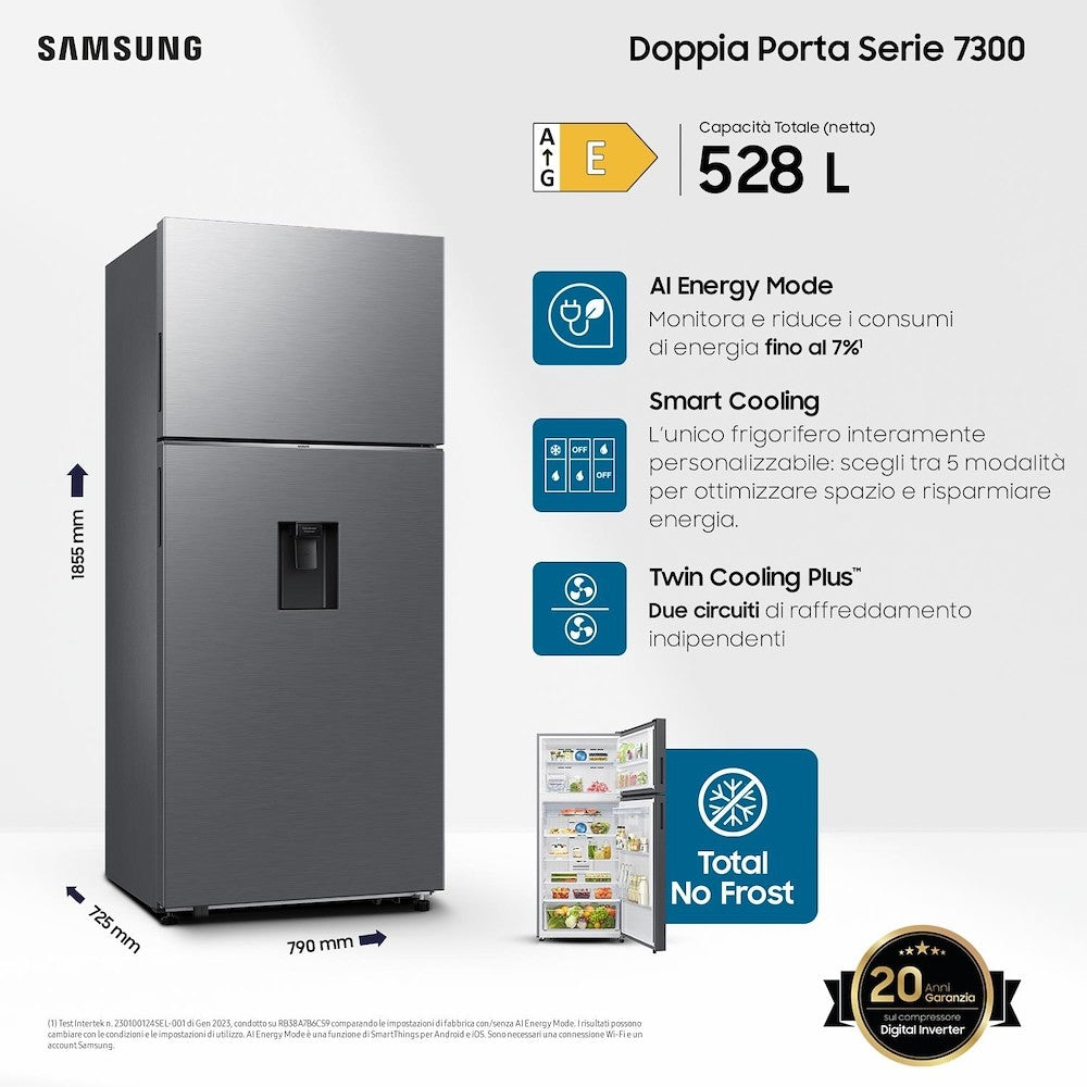 SAMSUNG TRANSF FS PROMO RT53DG7B14S9EF | FRIGO 2P.528LT L79CM CE.E NOFROST DISP. WIFI INOX