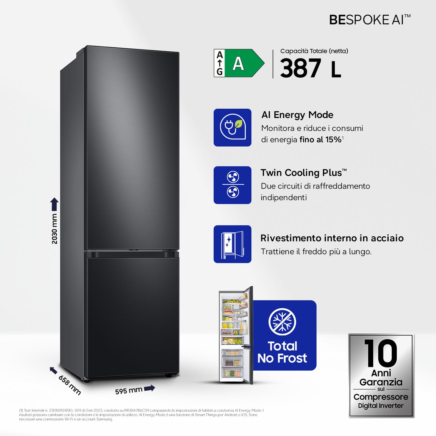 SAMSUNG BIANCO RB38C7B6AB1 | FRIGORIFERI | FRIGORIFERI COMBINATI | FRIGO COMBI NO FROST | COMBI 387L