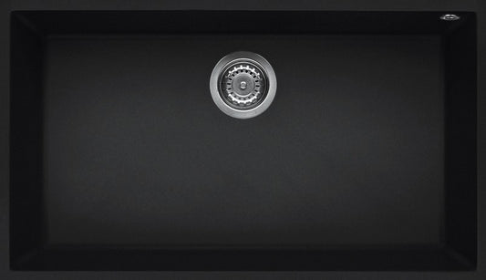ELLECI Kitchen 2025  LKQ13086BSO | LAV. QUADRA 130 76x44 1V BLACK 86 SOTTOTOP