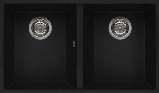 ELLECI Kitchen 2025  LGQ35040BSO | LAV. QUADRA 350 76x44 2V NERO 40 SOTTOTOP