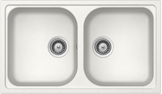 Schock FOMN200A01 | LAVELLO 2 VASCHE | Cristalite | 860x500 | BIANCO ASSOLUTO | Base 90 | PRODOTTI F