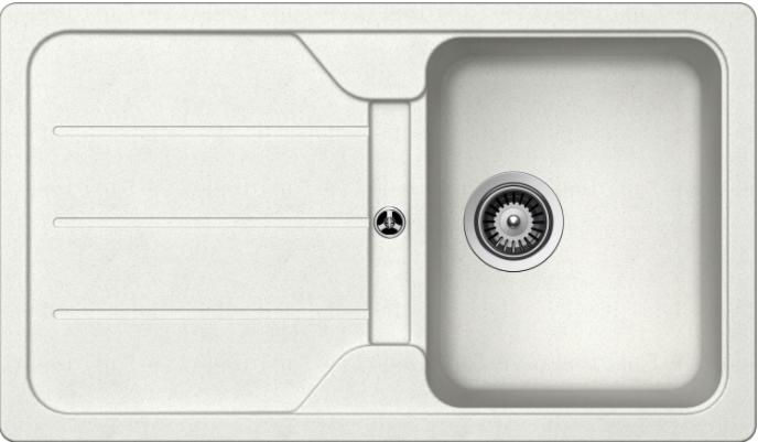 Schock FOMD100A01 | LAVELLO 1 VASCA + GOCCIOLATOIO - REVERSIBILE | Cristalite | 860x500 | BIANCO ASS