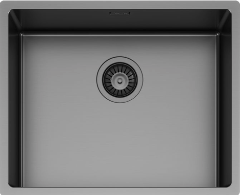 Schock TECN100LGUM | 1 VASCA 500x400 - FINITURA PVD GUN METAL | Acciaio Inox 304 | 540X440 | PVD GUN