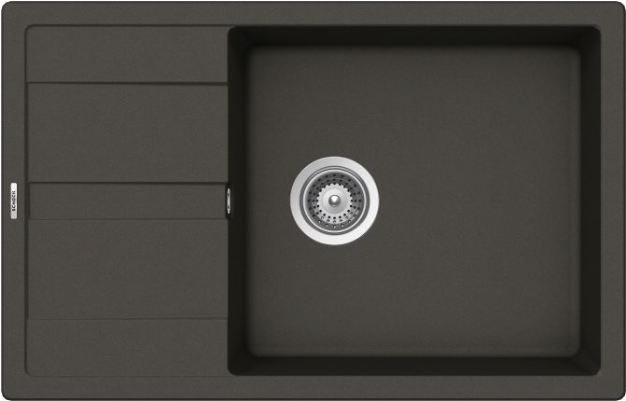 Schock ELED100XSA43 | 1 VASCA + GOCCIOLATOIO SMALL - REVERSIBILE | Cristalite | 780X500 | ASPHALT | 