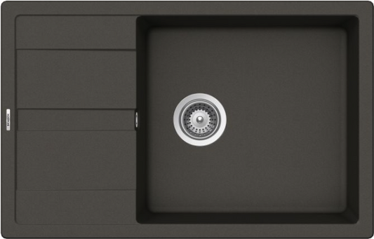 Schock ELED100XSA43 | 1 VASCA + GOCCIOLATOIO SMALL - REVERSIBILE | Cristalite | 780X500 | ASPHALT | 