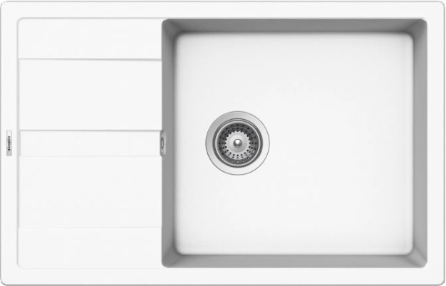 Schock ELED100XSA01 | 1 VASCA + GOCCIOLATOIO SMALL - REVERSIBILE | Cristalite | 780X500 | BIANCO ASS