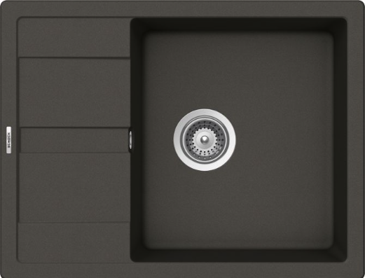 Schock ELED100XXSA43 | 1 VASCA + GOCCIOLATOIO SMALL - REVERSIBILE | Cristalite | 650X500 | ASPHALT |