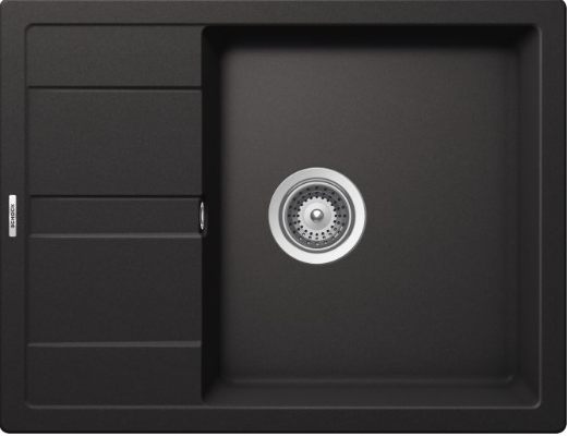 Schock ELED100XXSA13 | 1 VASCA + GOCCIOLATOIO SMALL - REVERSIBILE | Cristalite | 650X500 | NERO ASSO