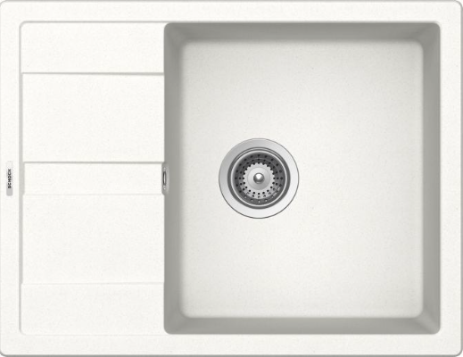 Schock ELED100XXSA01 | 1 VASCA + GOCCIOLATOIO SMALL - REVERSIBILE | Cristalite | 650X500 | BIANCO AS