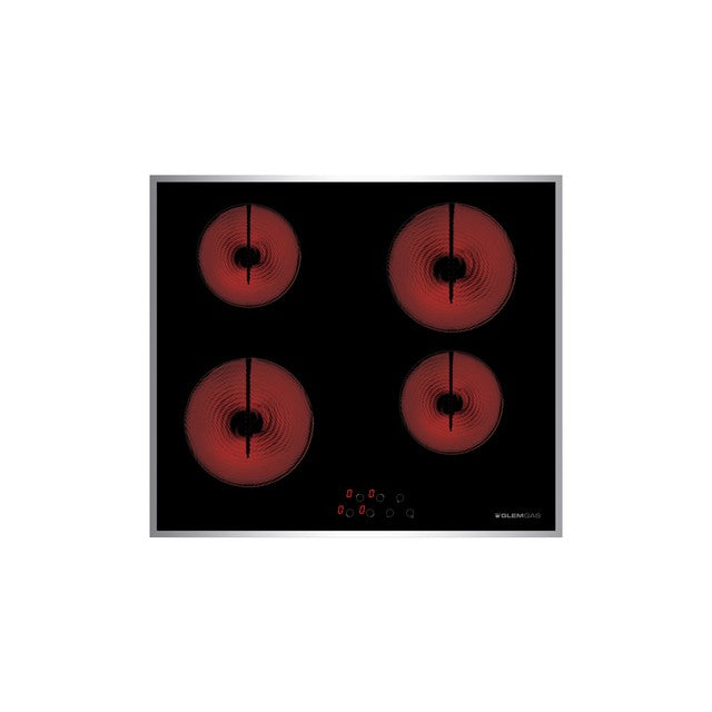GLEM GAS GTH64TCIX2 | PIANI COTTURA VETROCERAMICA | 60 | NERO (cornice perimetrale acciaio inox) | 6