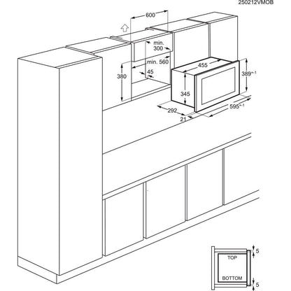 Electrolux BI   MO318GXE   | Microonde con grill - Vano incasso 38 cm - Inserimento nel pensile - Vo