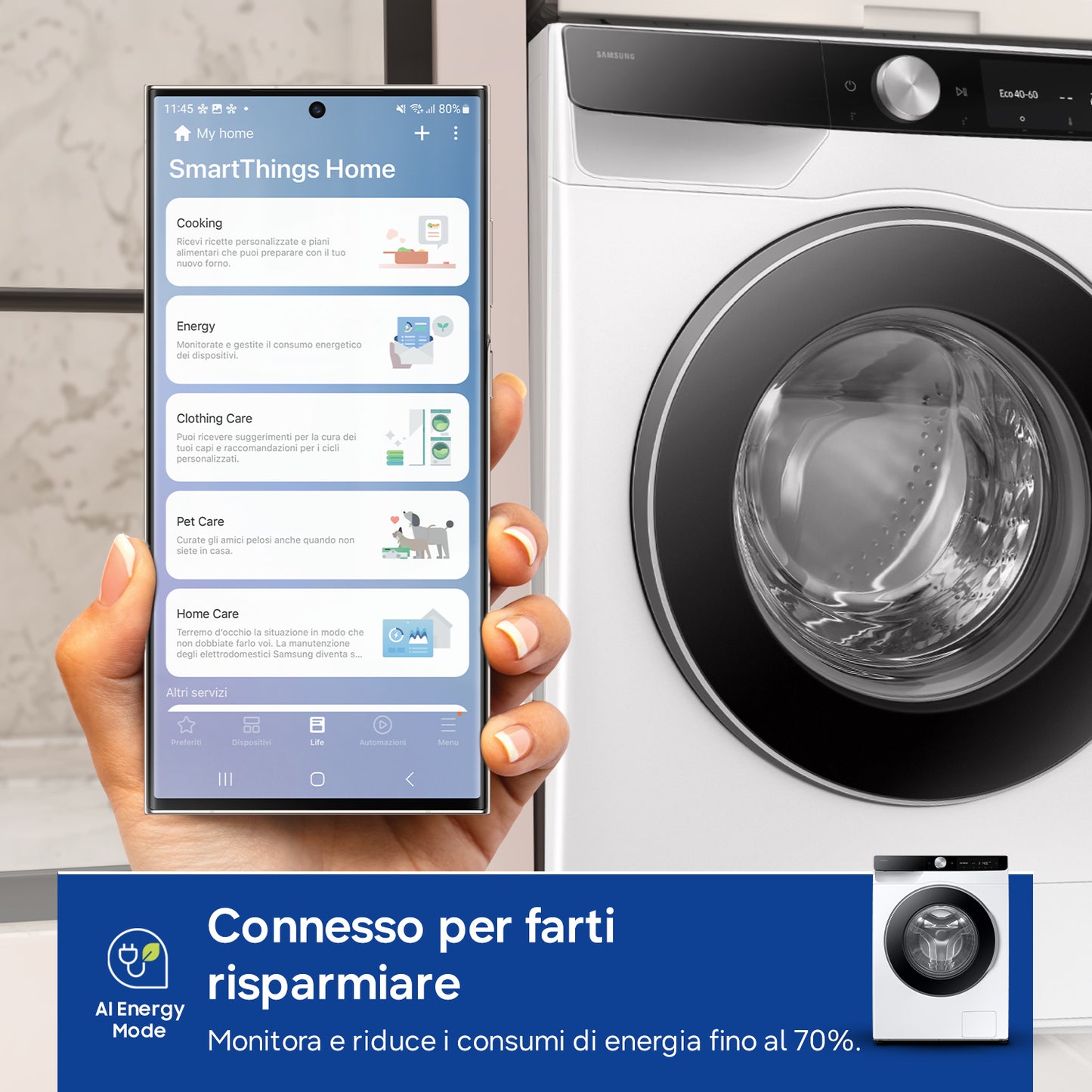 SAMSUNG BIANCO WW90DG6U85LKU3 | LAVATRICI | LAVATRICI CARICO FRONTALE | LAV. C/FRONTALE 9-9,99KG | L