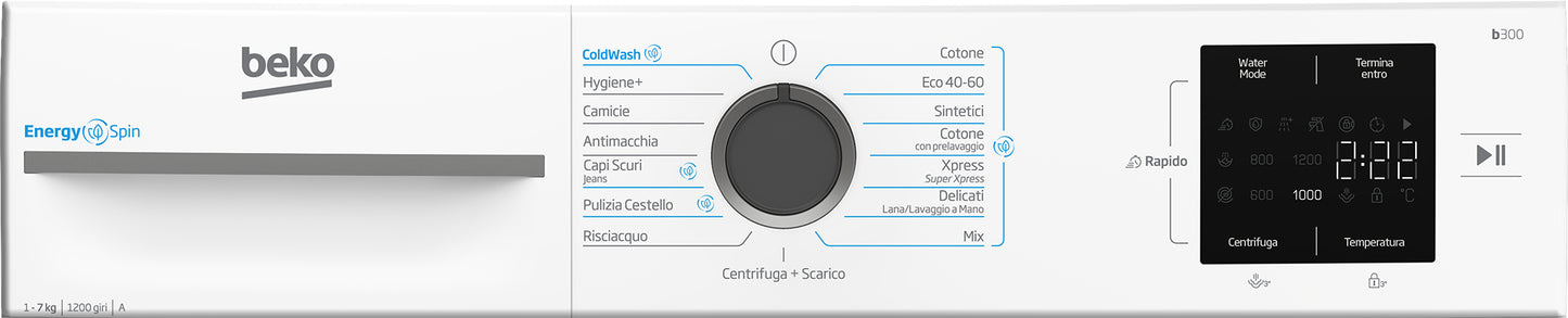 BEKO BIANCO BMWU3721A | LAVATRICI | LAVATRICI CARICO FRONTALE | LAV. C/FRONTALE 7-7,99KG | LAV.C/FRO
