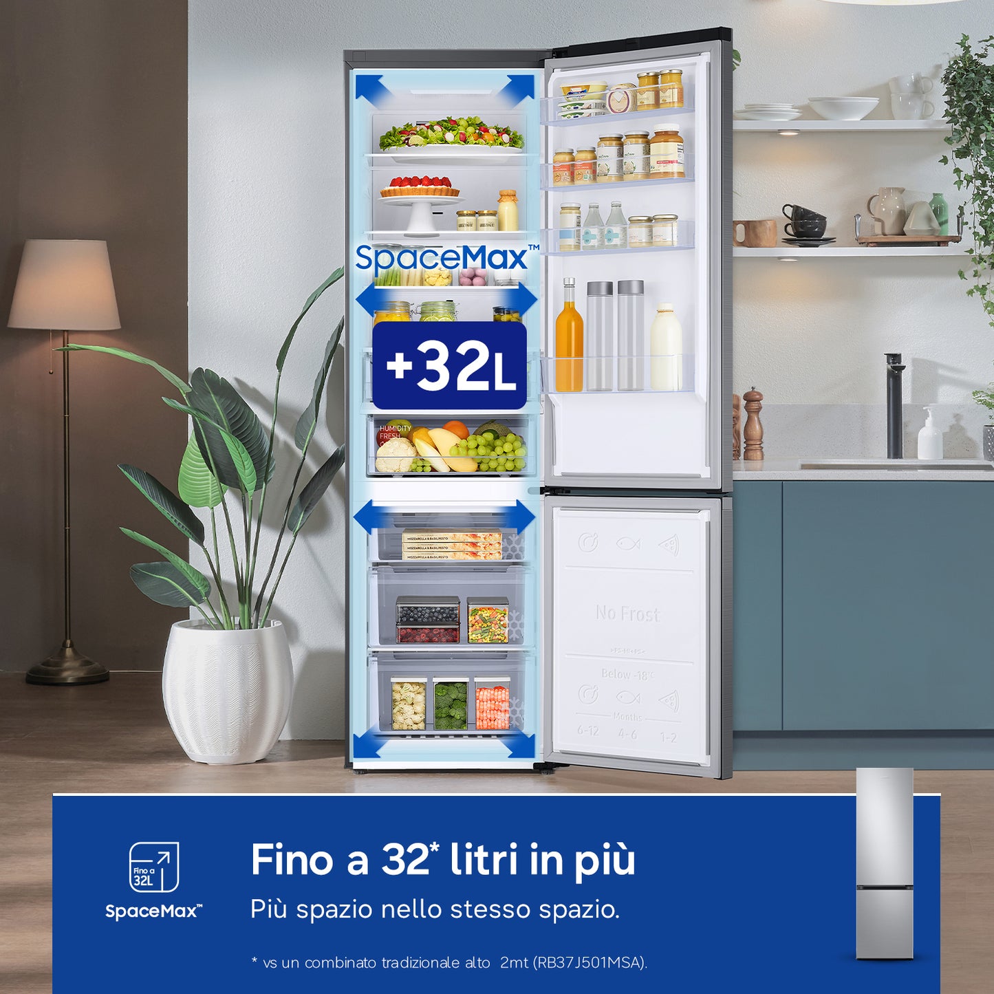 SAMSUNG BIANCO RB38C607AS9EF | FRIGORIFERI | FRIGORIFERI COMBINATI | FRIGO COMBI NO FROST | COMBI 38