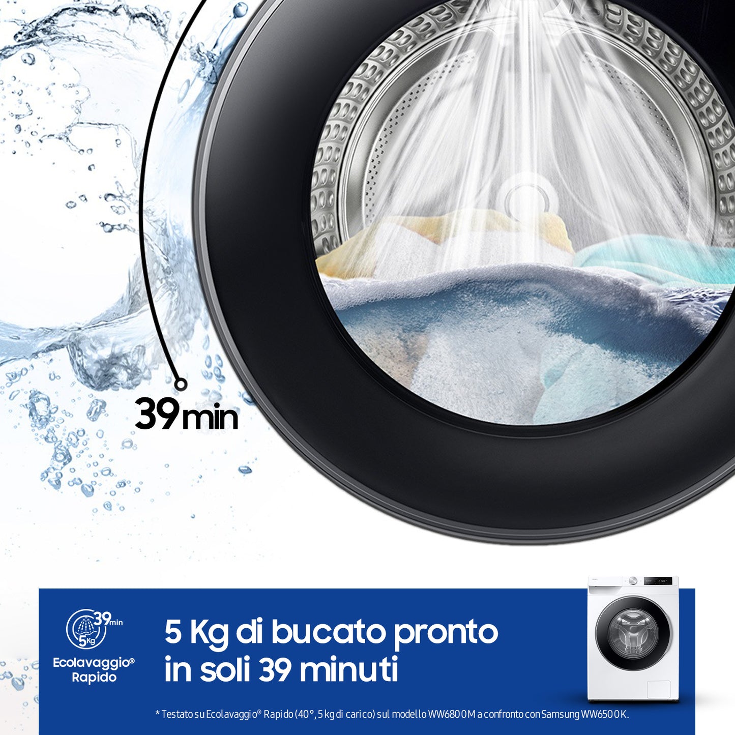 SAMSUNG BIANCO WW90DG6U25LEU3 | LAVATRICI | LAVATRICI CARICO FRONTALE | LAV. C/FRONTALE 9-9,99KG | L