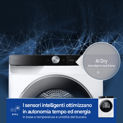 SAMSUNG BIANCO DV90DG6845LKU3 | ASCIUGATRICI | ASCIUGATRICI POMPA DI CALORE | ASCIUG. POMPA DI CALOR