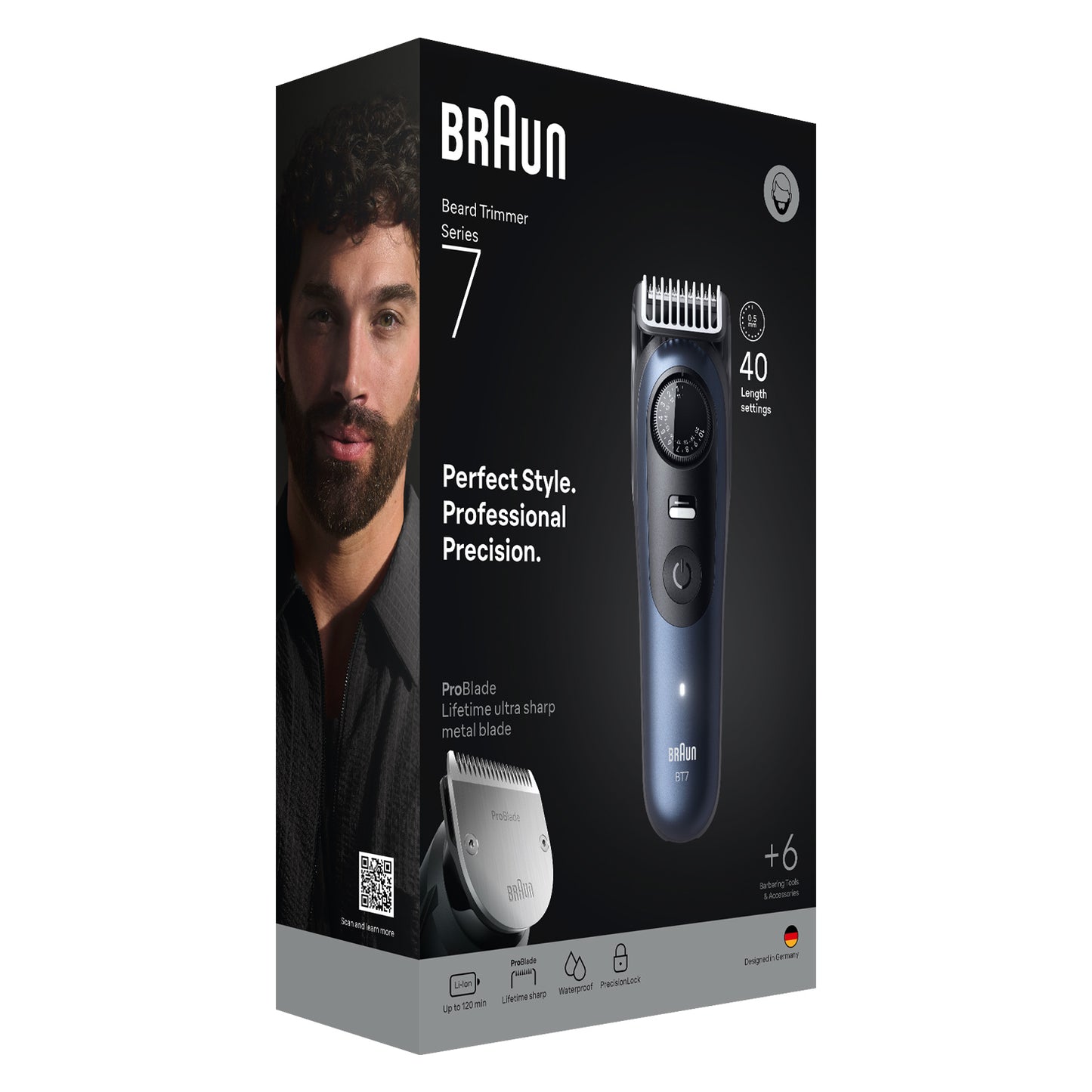 BRAUN PED BT7520 | CURA PERSONA | RASATURA | REGOLA BARBA | REG.BARBA RIC. 40LUNGH. LAMA PROBLADE+2P