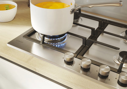 CANDY BI CHG6BF4WTX|33803487|Piano Gas da 60cm inox;  Griglie in ghisa; 4 fuochi; bruciatore special