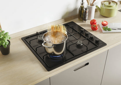 CANDY BI CHW6LBB|33801977|Piano Gas da 60cm lateral nero;  Griglie in piattina; 4 fuochi; manopola n