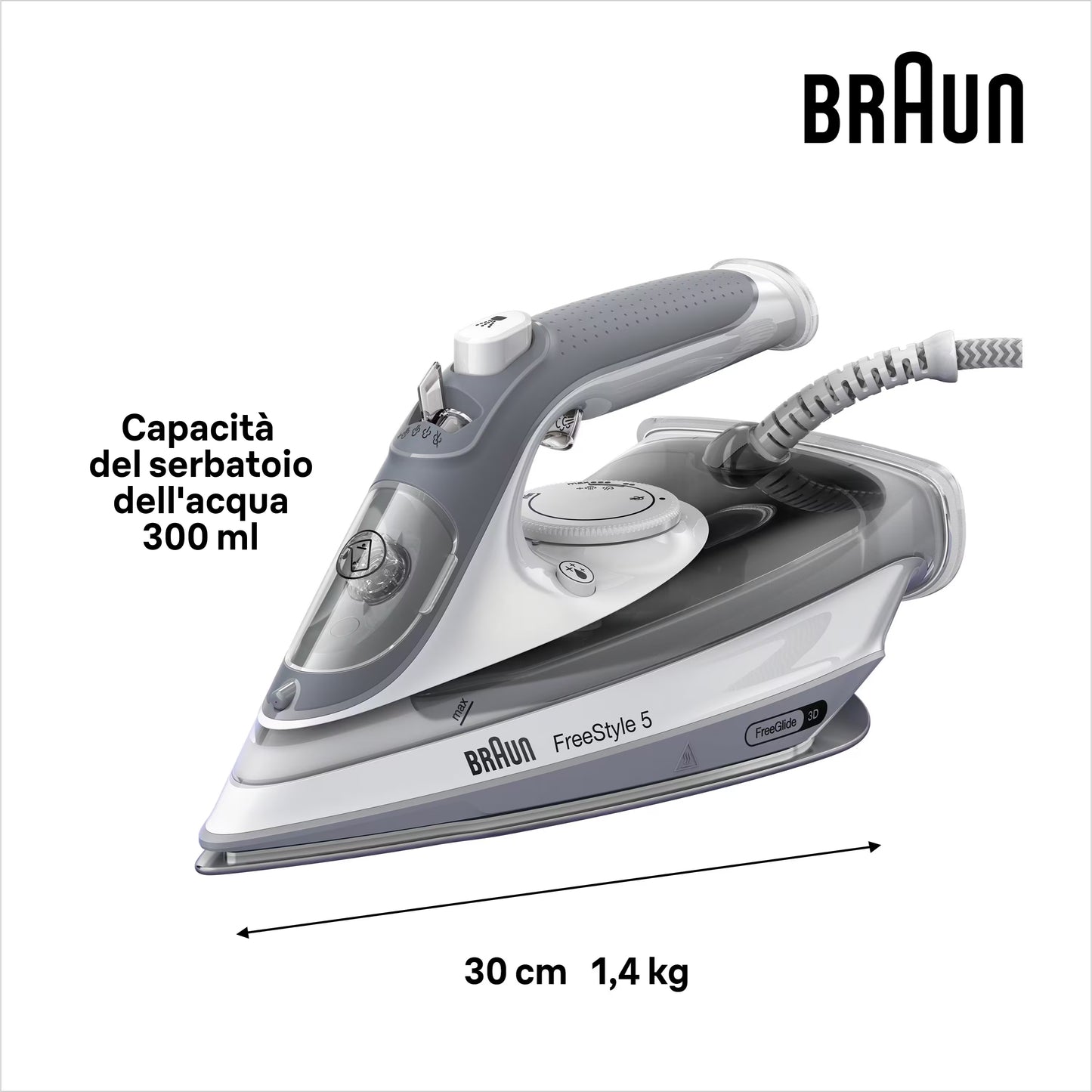 BRAUN PED SI5078GY | CASA | FERRI DA STIRO | FERRO VAPORE | FERRO VAPORE 2800W PIAST.SUPERCERAM. BIA