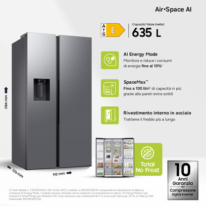 SAMSUNG BIANCO RS70F65KETEF | FRIGORIFERI | SIDE BY SIDE | SIDE BY SIDE NO FROST | SBS 635LT CE.E NO