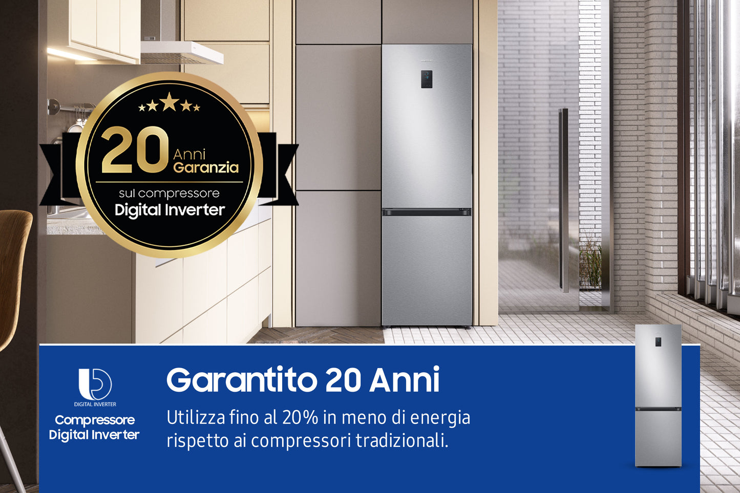 SAMSUNG BIANCO RB34C672DSAEF | FRIGORIFERI | FRIGORIFERI COMBINATI | FRIGO COMBI NO FROST | COMBI 34