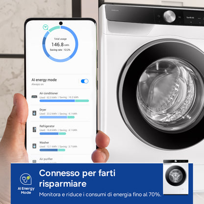 SAMSUNG BIANCO WW90DG6G94LKU3 | LAVATRICI | LAVATRICI PROFONDITA' RIDOTTA | LAV.SLIM FINO 48CM 8KG-O