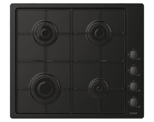 CANDY BI CHW6LBB|33801977|Piano Gas da 60cm lateral nero;  Griglie in piattina; 4 fuochi; manopola n