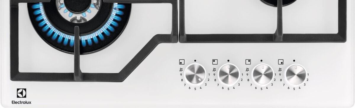 Electrolux BI   KGG64362W   | 60 cm - Nuova estetica Gas on Glass - Step Power - 4 fuochi - Bruciato