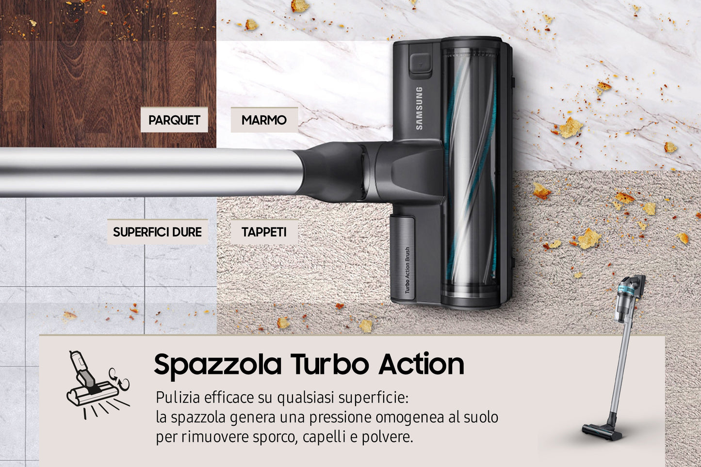 SAMSUNG PED VS20B75AGR1 | CASA | ASPIRAZIONE | SCOPE RICARICABILI | SCOPA RIC S/SACCO 0.8LT 21.6V IN