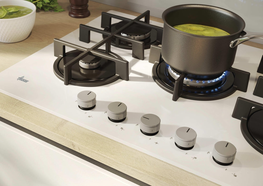 HOOVER BI  HVG74C3W | 33803509 | New Collection 3 | 5 fuochi gas;Griglie Ghisa;Bruciatore doppia cor