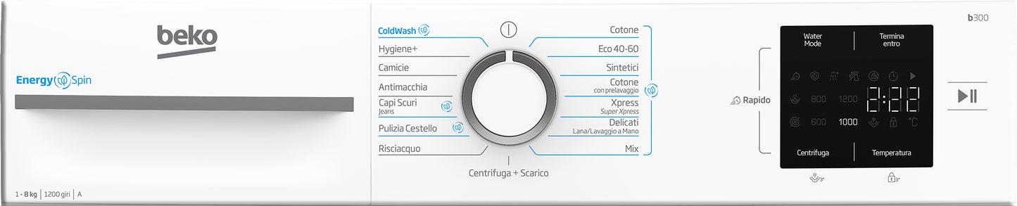 BEKO BIANCO BMWU3821W | LAVATRICI | LAVATRICI CARICO FRONTALE | LAV. C/FRONTALE 8-8,99KG | LAV.C/FRO