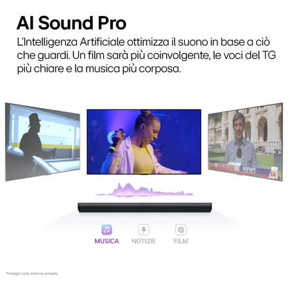 LG ELETTRONICA S60T | AUDIO | HOME CINEMA | SOUND BAR | SOUND BAR BT 3.1 340W C/SUBWOOFER WLSS NERO