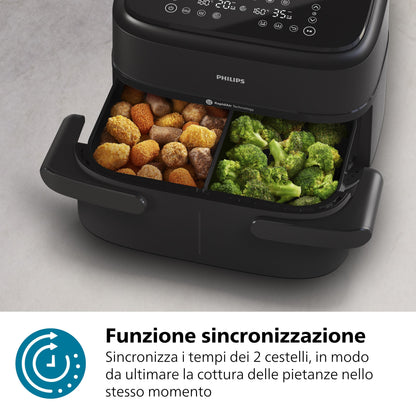 PHILIPS PED NA150 | CUCINA | COTTURA CIBI | FRIGGITRICI | FRIGGITRICE AD ARIA 2450W 2ZONE 3.55+3.55L