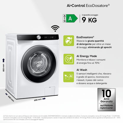 SAMSUNG BIANCO WW90DG6G94LKU3 | LAVATRICI | LAVATRICI PROFONDITA' RIDOTTA | LAV.SLIM FINO 48CM 8KG-O
