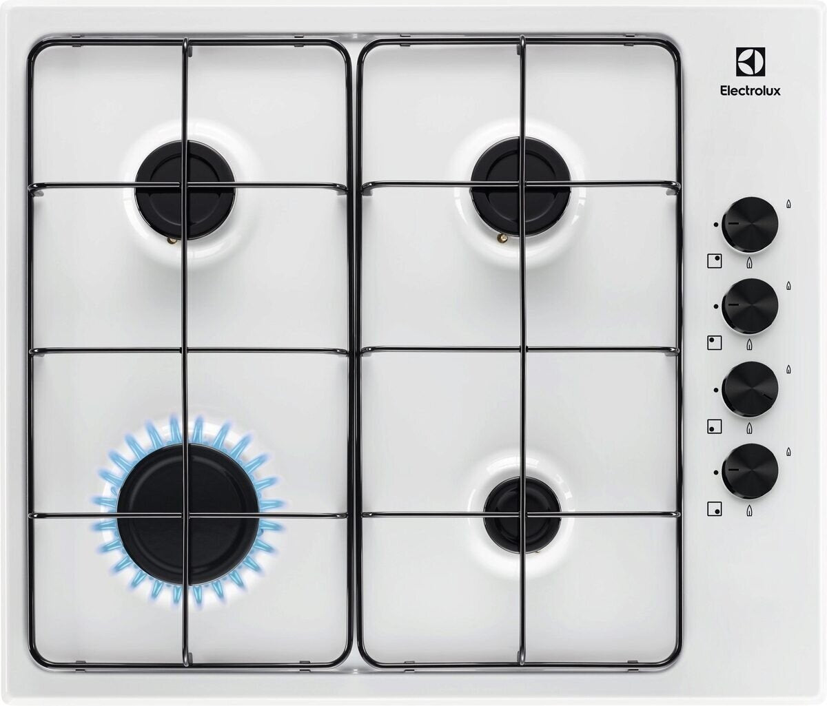 Electrolux BI   KGS6404W   | 60 cm - Slim - Comandi Laterali - 4 fuochi gas - Bruciatori Fiamma Pura